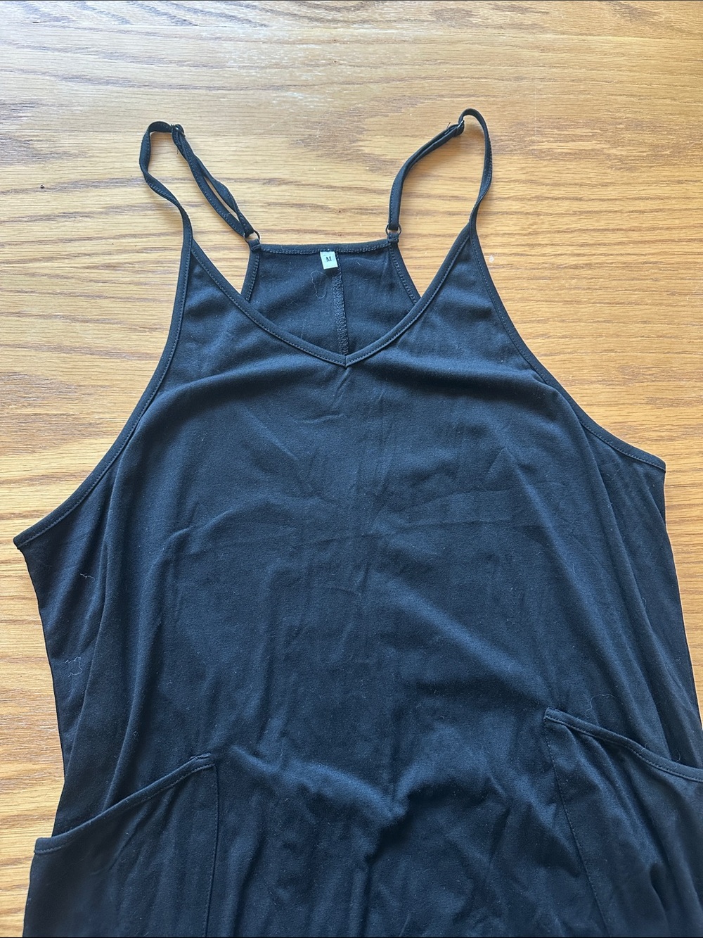 Black Sleeveless V-Neck Pocket jumpsuit